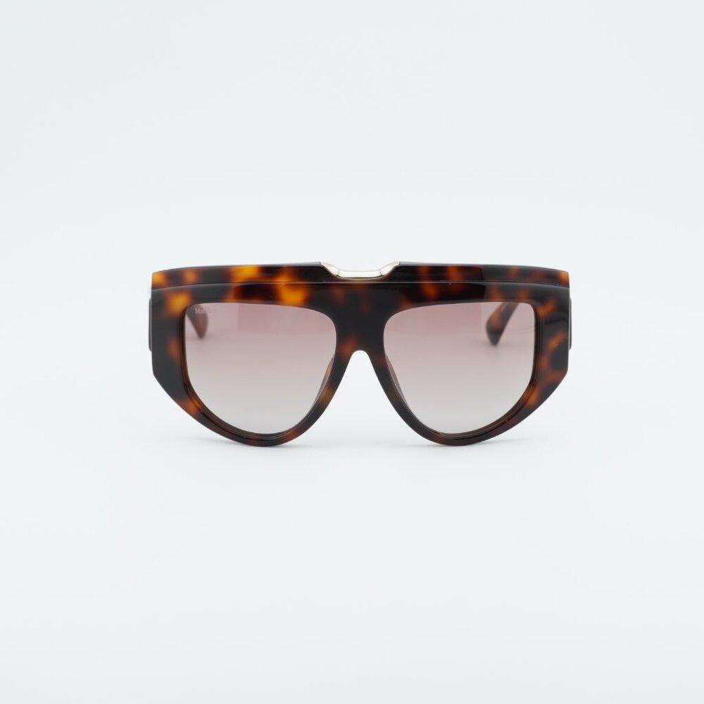 Exclusive Sale! Max Mara ORSOLA MM0083 52F Sunglasses Dark Havana Shield Frame - Picture 3 of 11